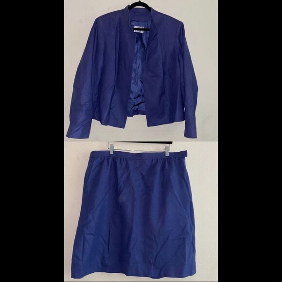 🍄 Pendleton two piece blue formal blazer and skirt set - Picture 1 of 16